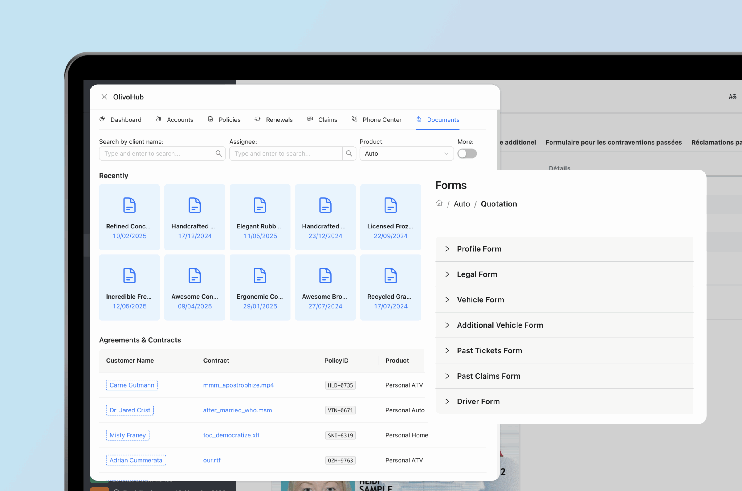 Documents hub – Wide