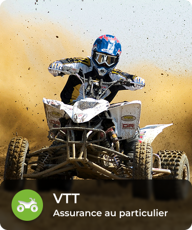 P&C Personal_LineCarousel_ATV Person riding all terrain vehicle through dust. Bottom menu says ATV, a P&C personal insurance line offered by Olivo.