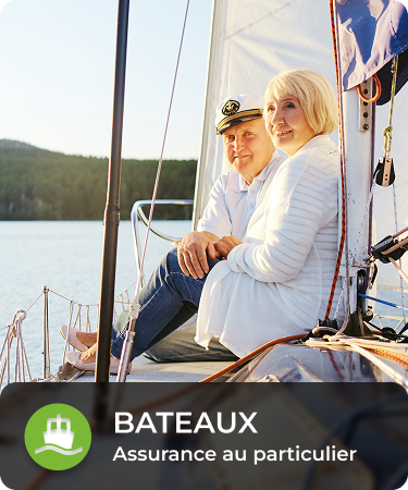 P&C Personal_LineCarousel_Boat Elderly couple on boat. Bottom menu says Boat, a P&C personal insurance line offered by Olivo.